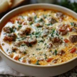 Hearty Italian Sausage Soup with Creamy Parmesan