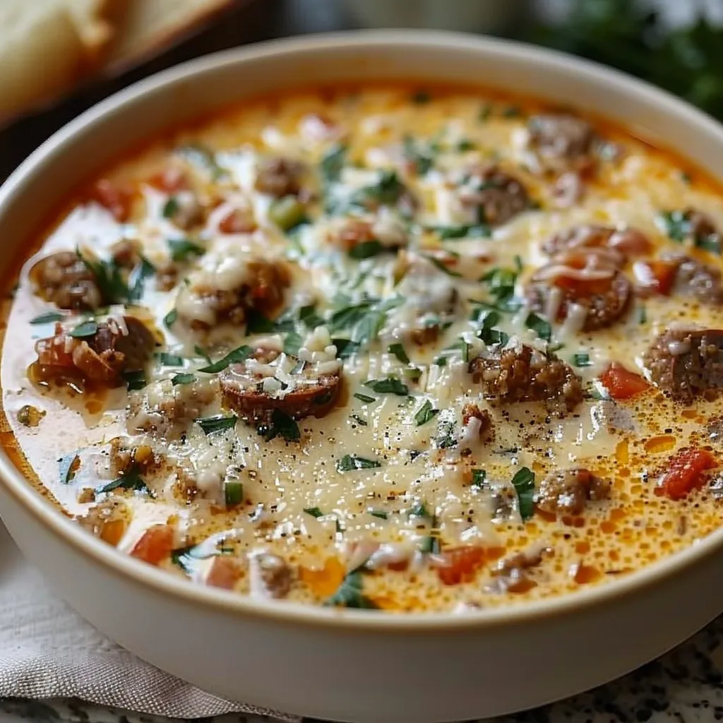 Hearty Italian Sausage Soup with Creamy Parmesan Delight Recipe
