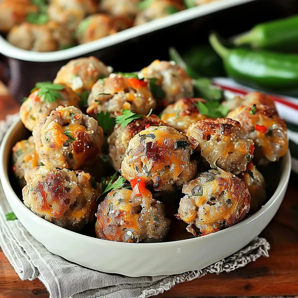 Spicy Jalapeno Pepper Jack Sausage Balls Irresistible Treats
