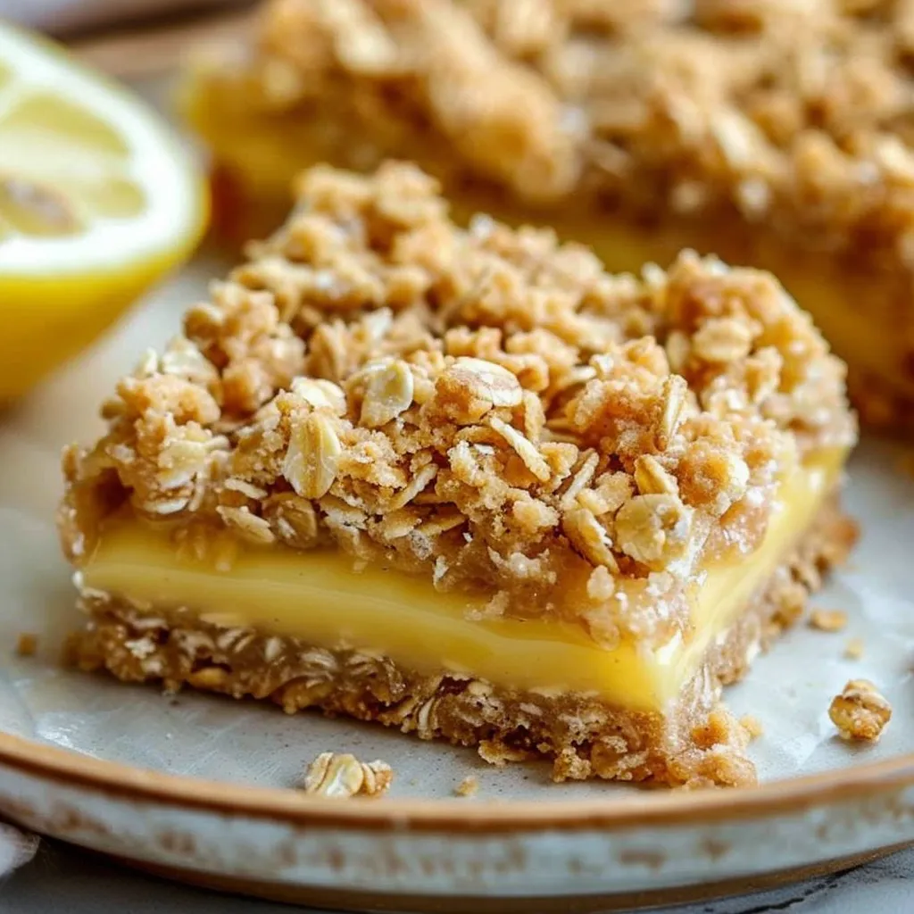 Lemon Oatmeal Crumble Bars