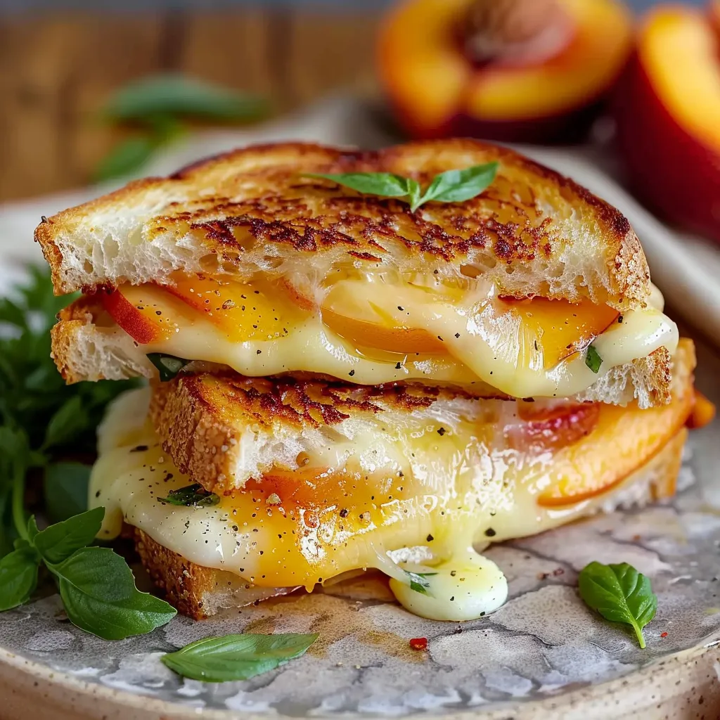 Irresistible Peach White Cheddar Grilled Cheese Recipe