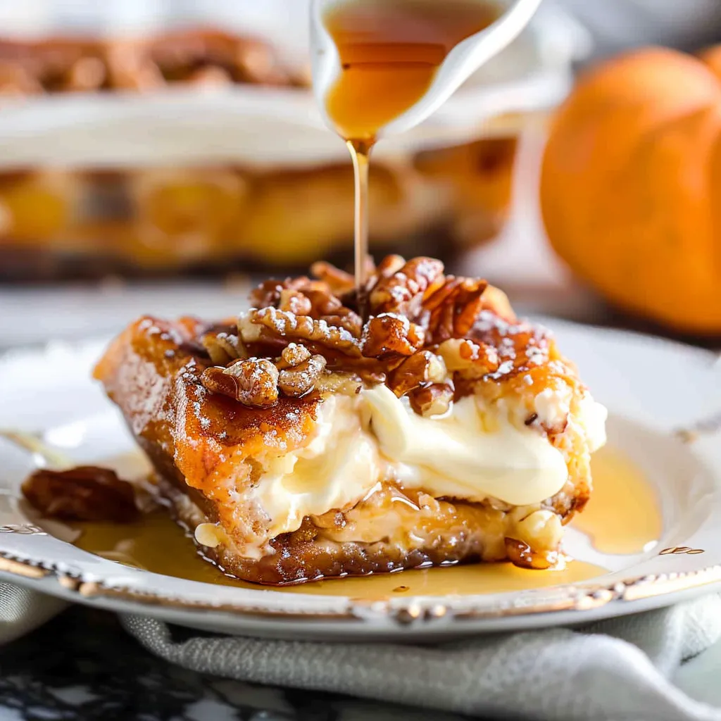 Irresistible Pumpkin French Toast Bake with Cream Cheese Filling