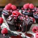 Raspberry Chocolate Lava Cupcakes