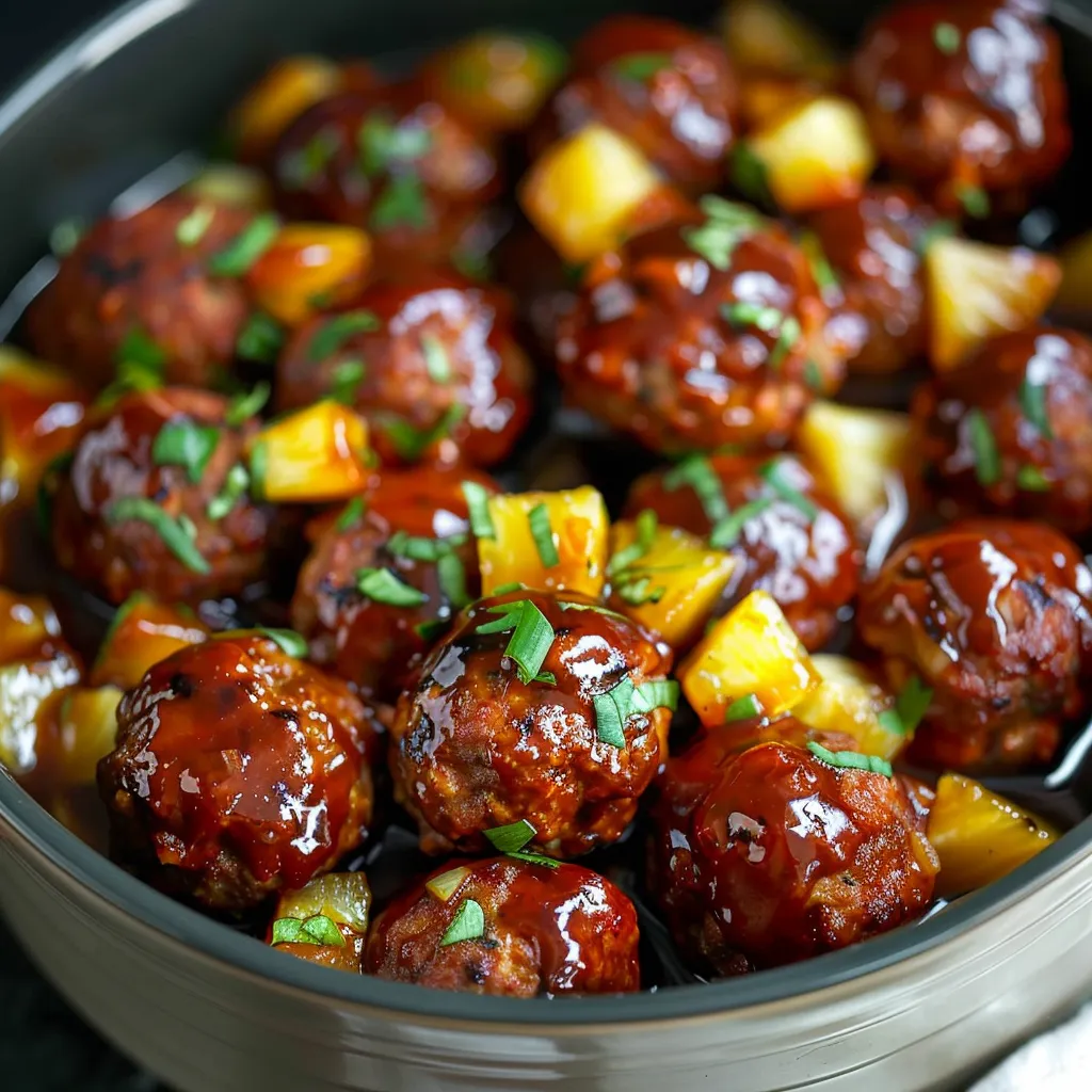 Irresistible Slow Cooker Pineapple BBQ Meatballs Recipe