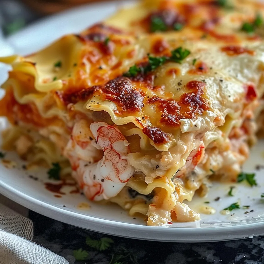 Seafood Lasagna with Lobster and Shrimp