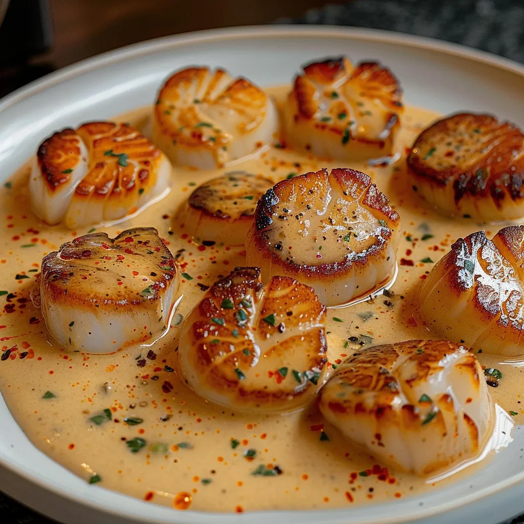 Seared Scallops with Spicy Cajun Cream Sauce