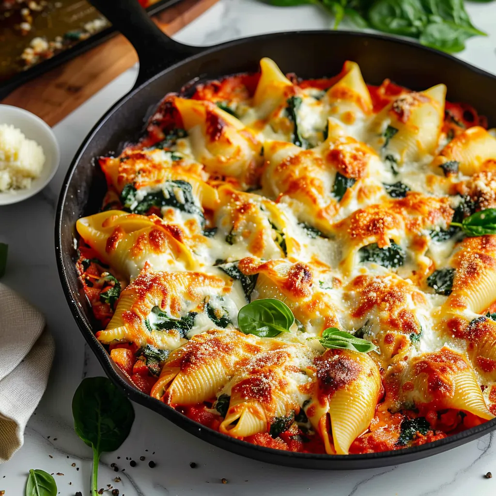Spinach and ricotta stuffed shells