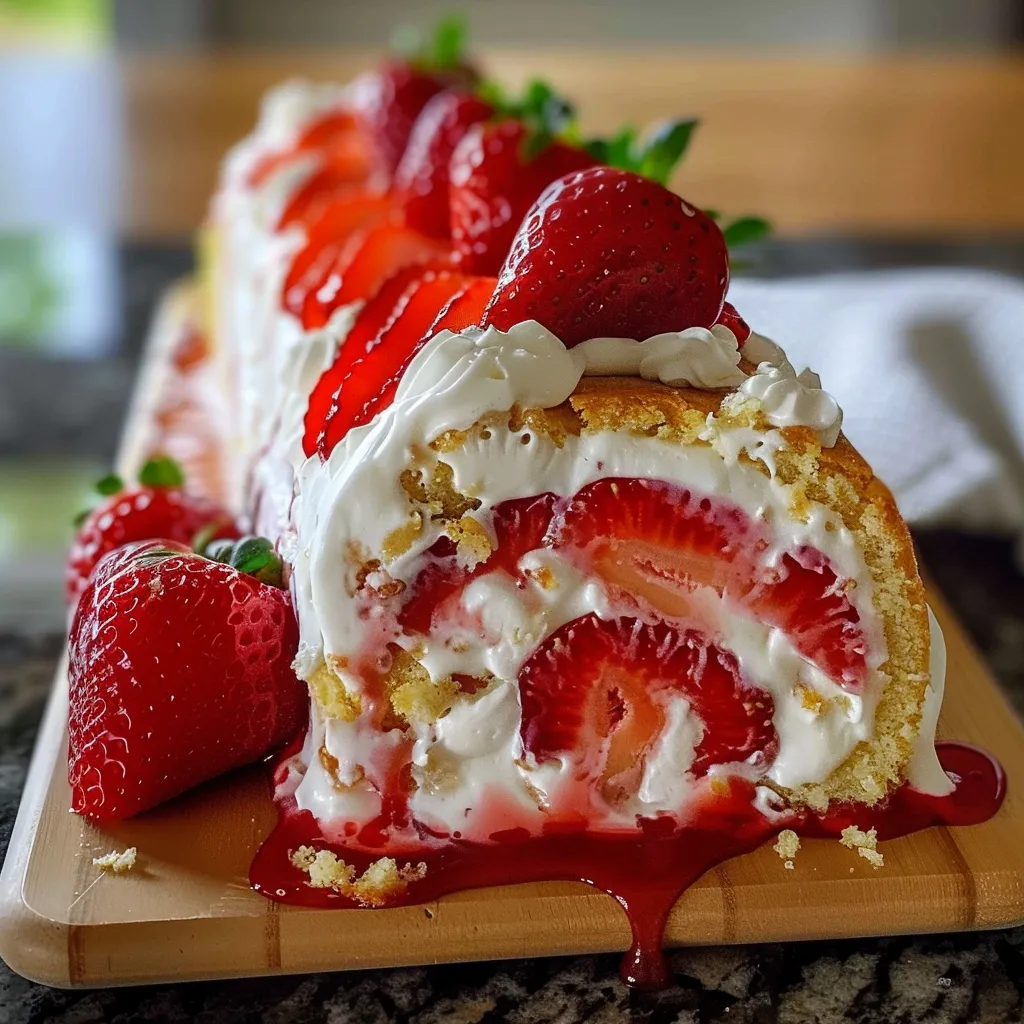 Delectable Strawberry Shortcake Cheesecake Roll Recipe Delight