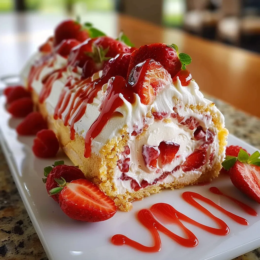 Strawberry Shortcake Cheesecake Roll