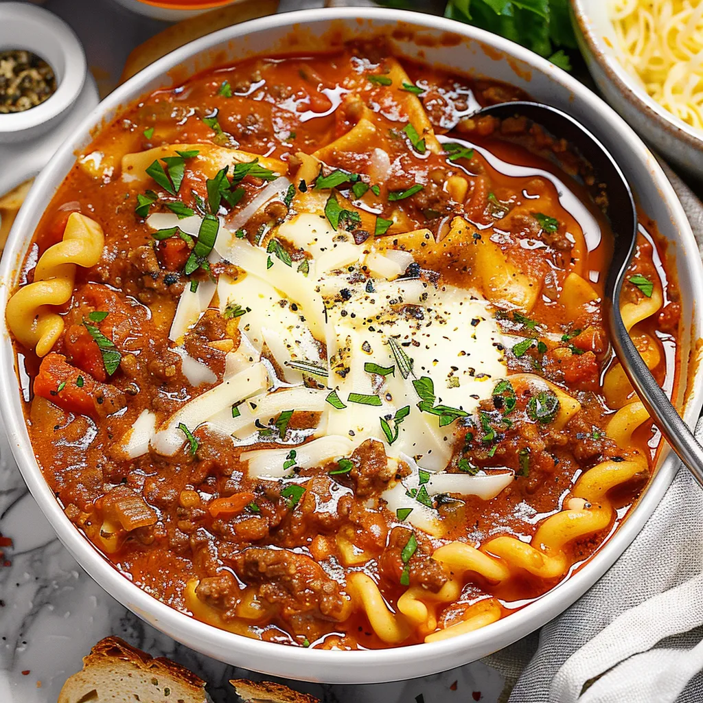 Delicious Veggie OnePot Lasagna Soup Easy Flavorful