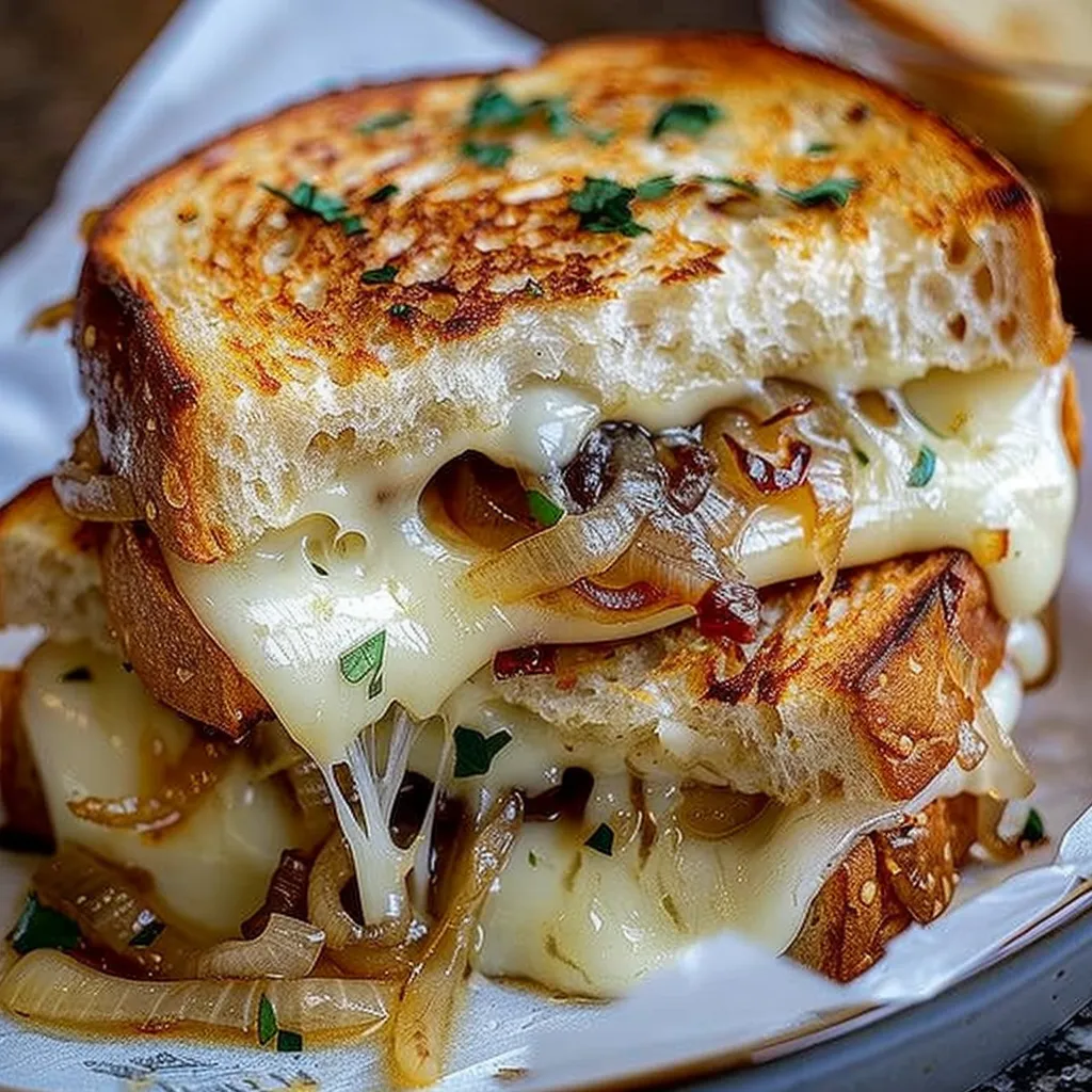 french onion grilled cheese sandwich