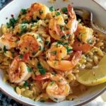 shrimp orzo in lemon garlic sauce