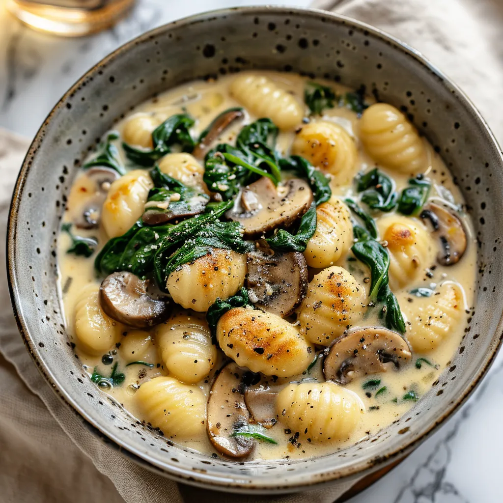 Decadent Creamy Spinach And Mushroom Gnocchi Soup Recipe