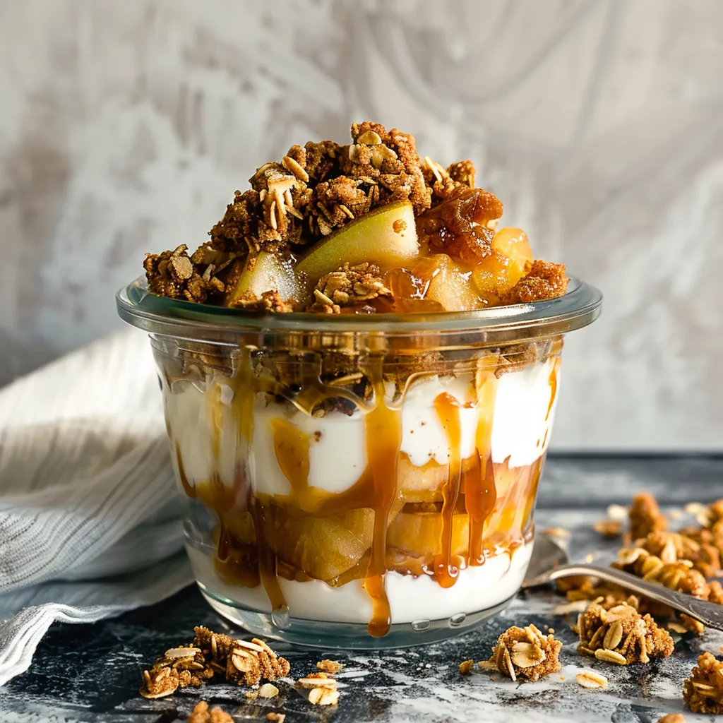 Caramel Apple Crisp Yogurt Parfait