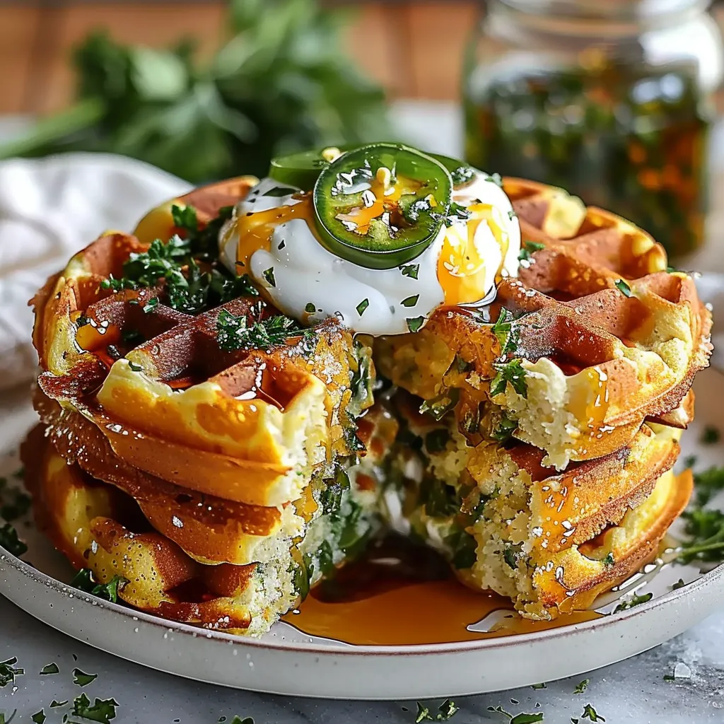 Spicy Cheddar Jalapeo Cornbread Waffles Recipe Irresistible