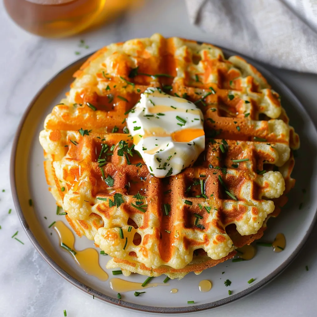 Irresistible Cheesy Cauliflower Waffles Quick Easy Recipe