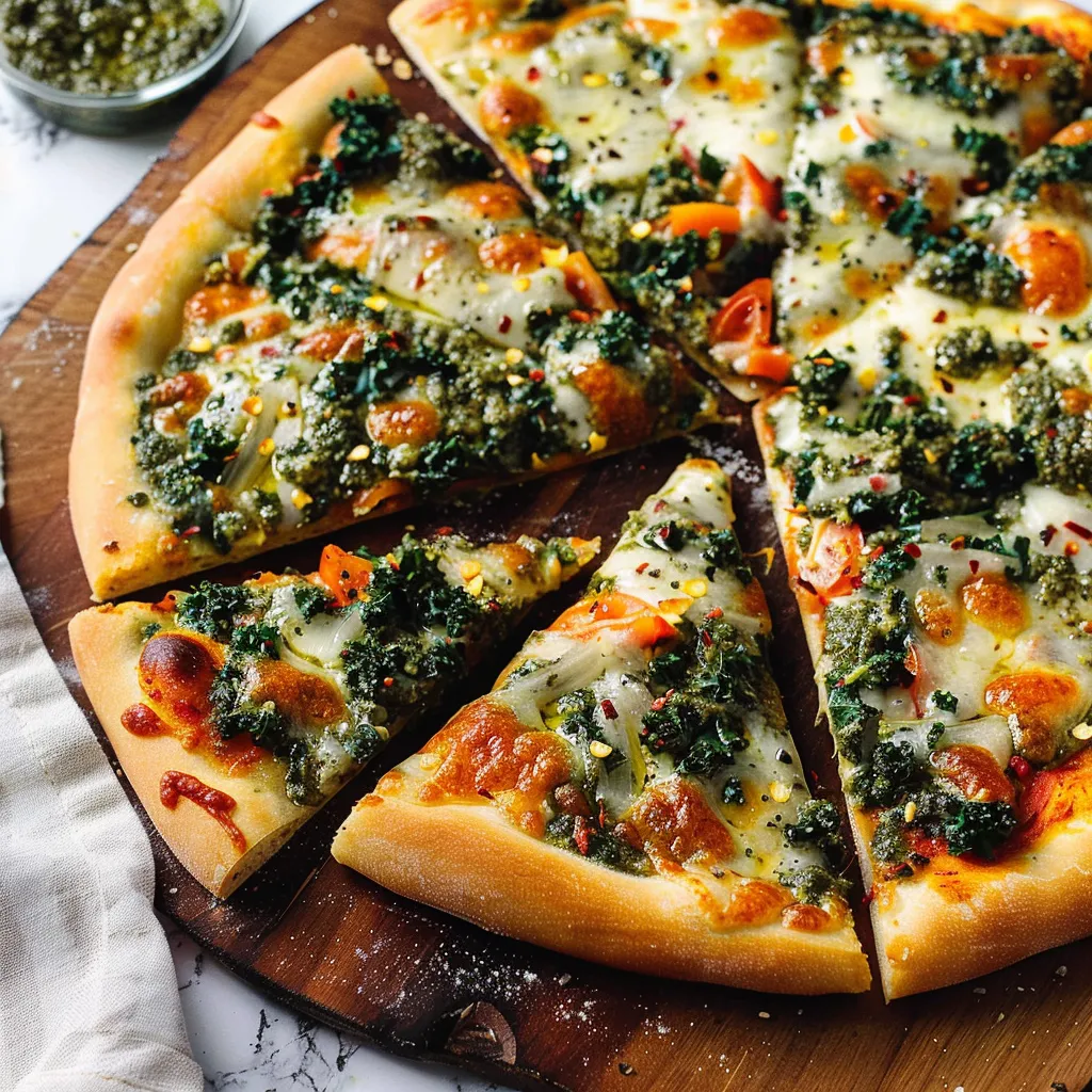 Irresistible Garlicky Kale Pesto Pizza Recipe to Savor