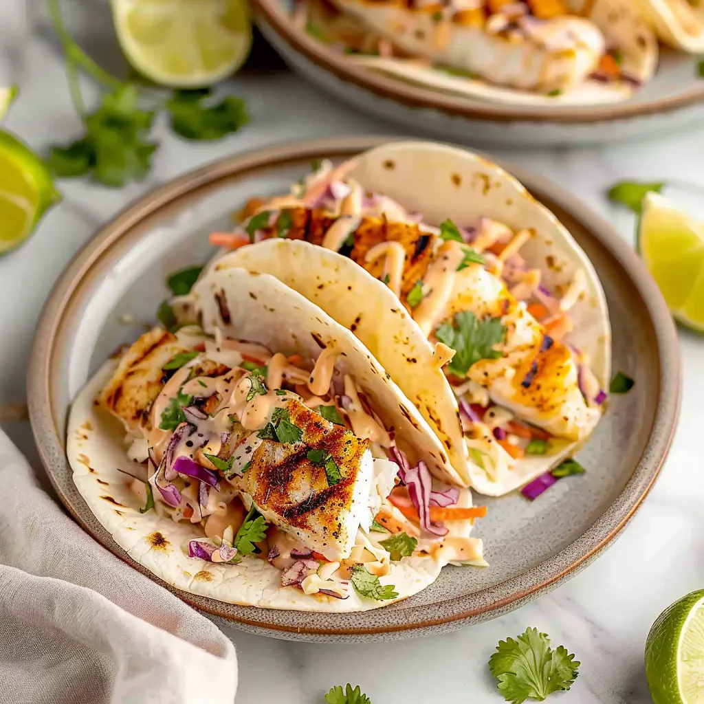 Sizzling Grilled Fish Tacos with Crisp Cabbage Slaw Recipe