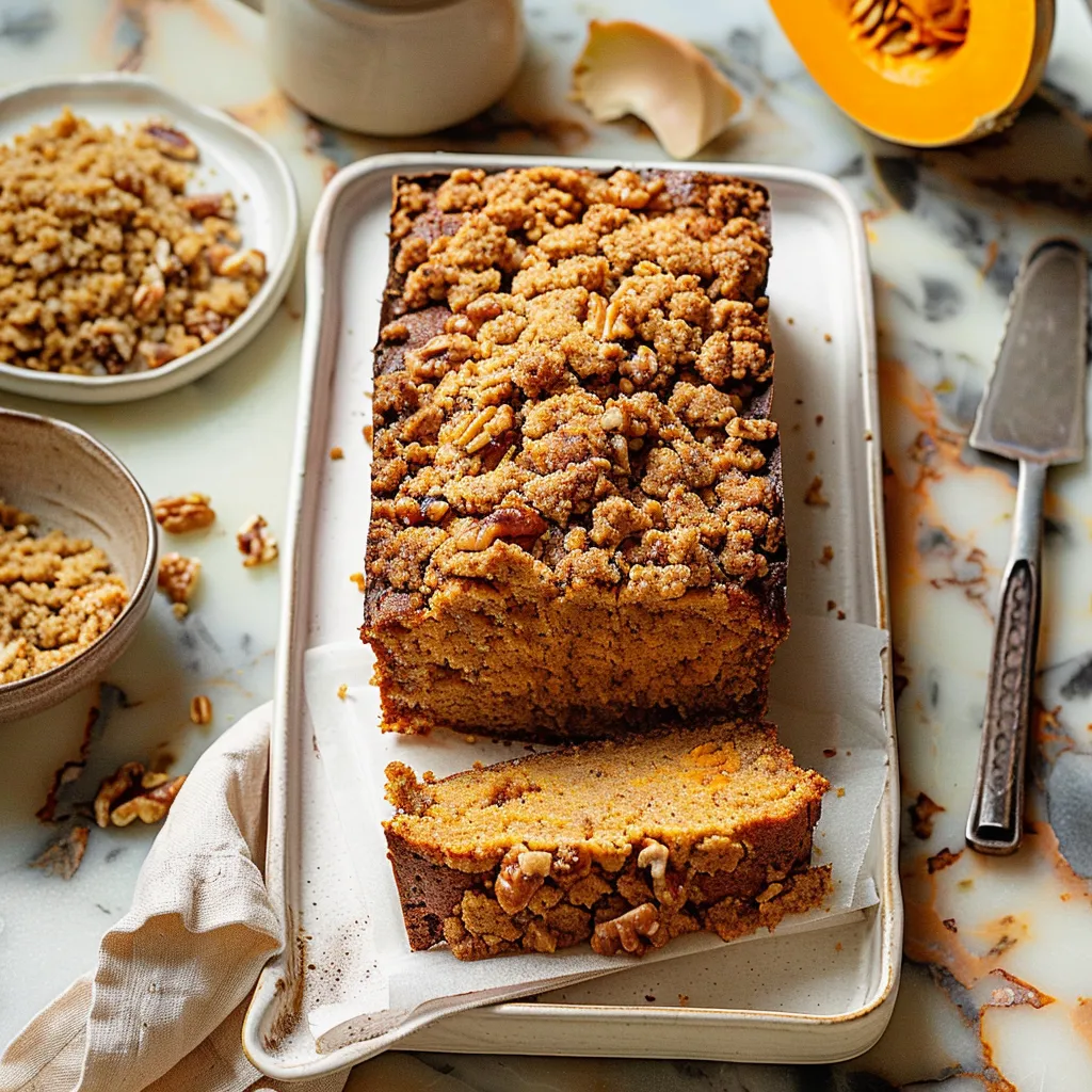 Maple Walnut Butternut Squash Bread with Cinnamon Walnut Streusel