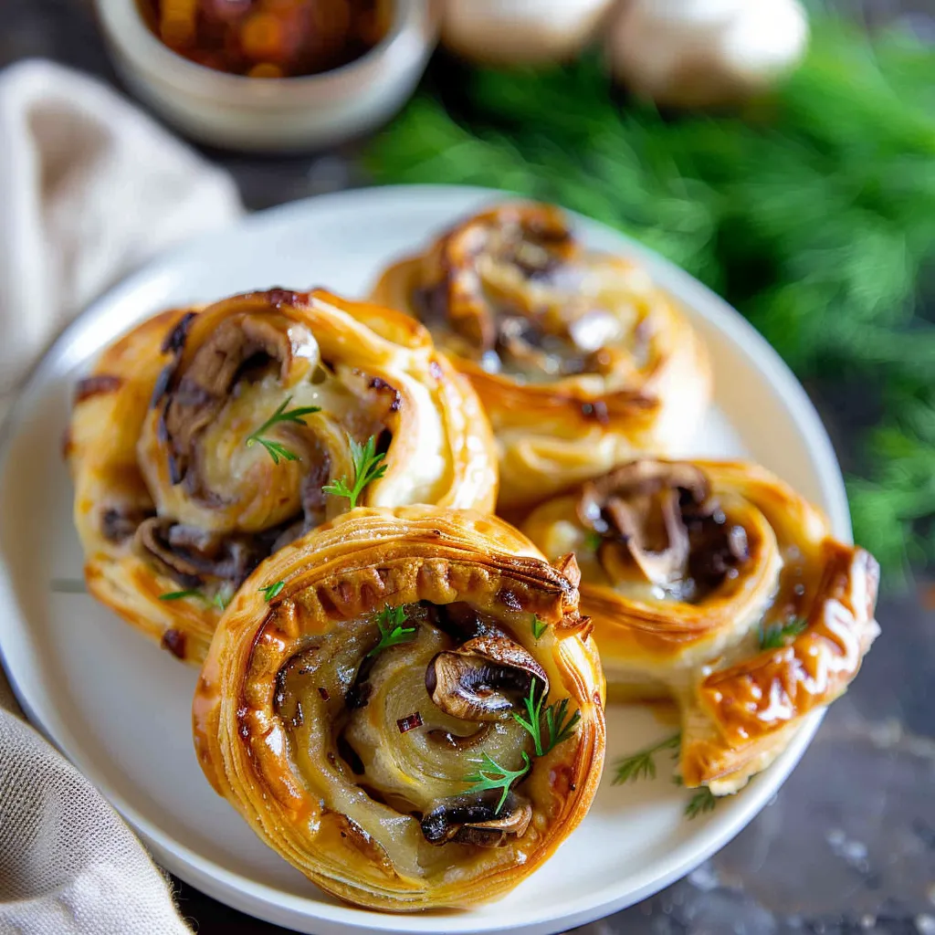 Mushroom Puff Pastry Pinwheels