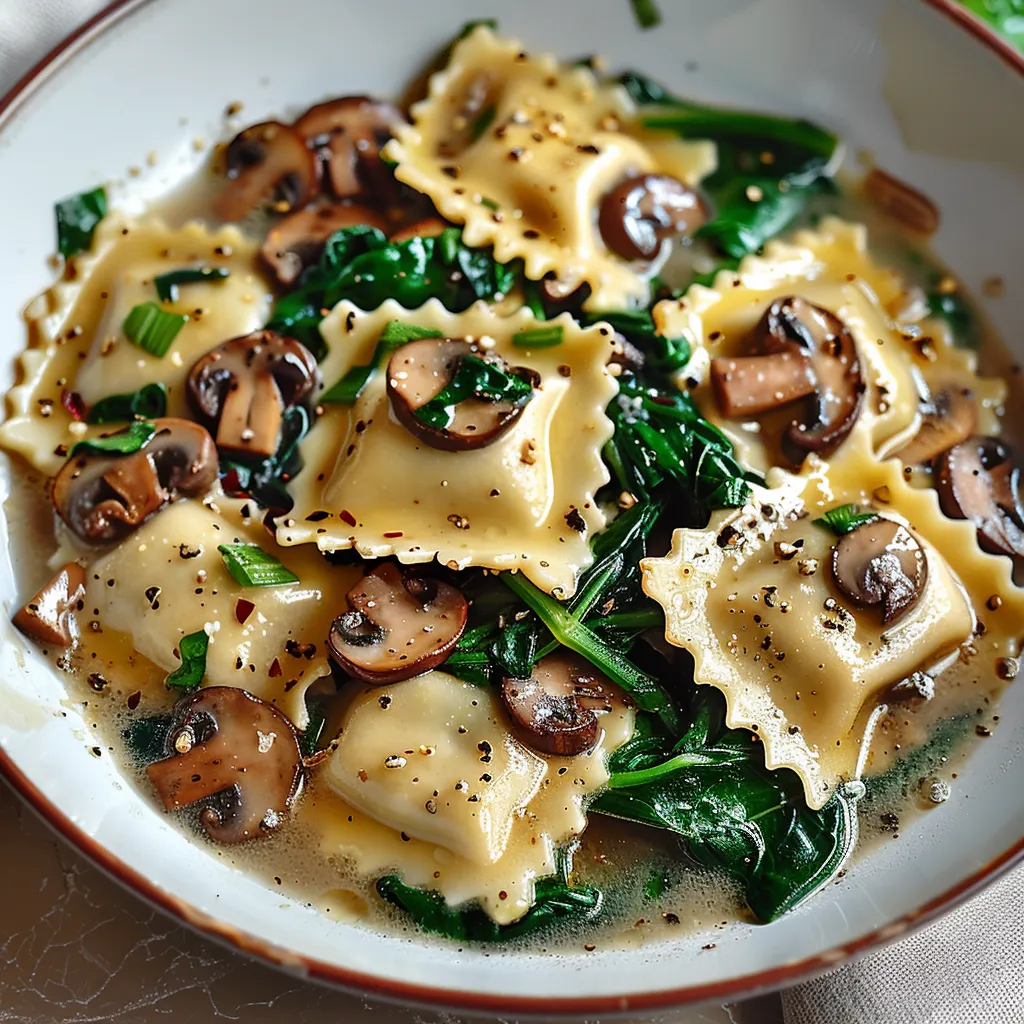 Delicious Mushroom Ravioli with Spinach Easy Master Recipe