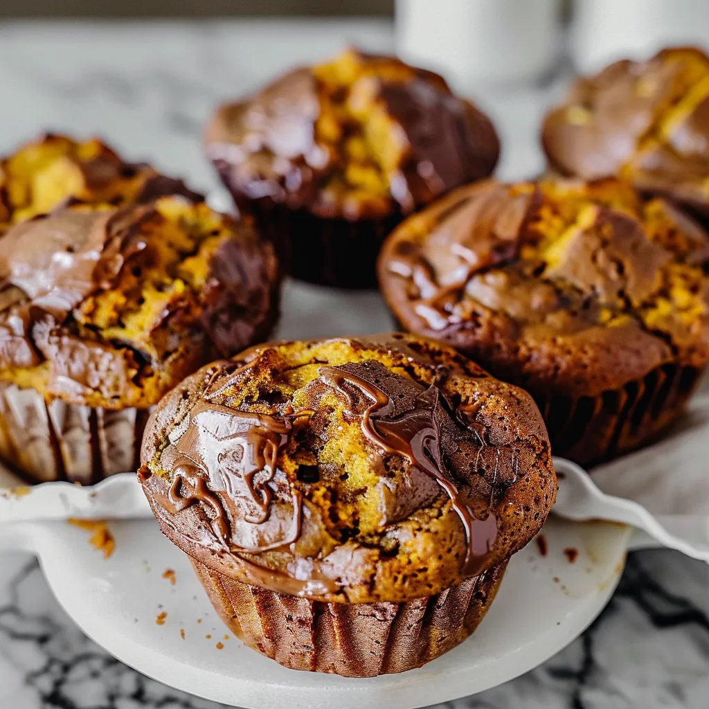 Nutella Swirl Pumpkin Muffins