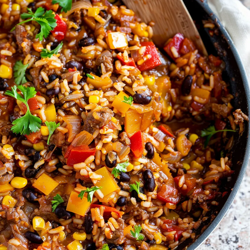 Irresistible One Pot Mexican Beef Rice Skillet Delight