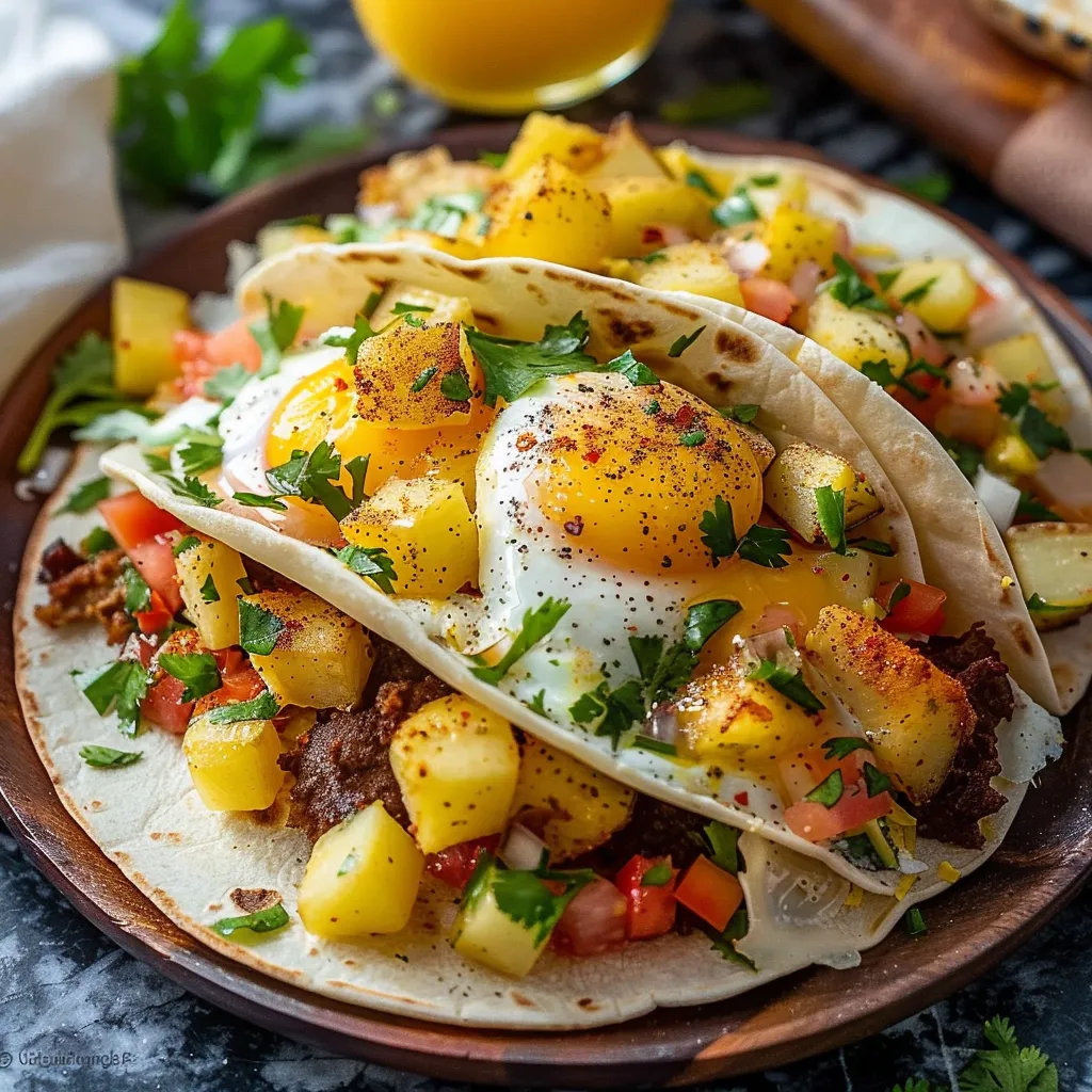 POTATO, EGG, AND CHEESE BREAKFAST TACOS
