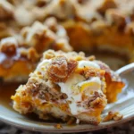 Pumpkin French Toast Bake with Cream Cheese Filling