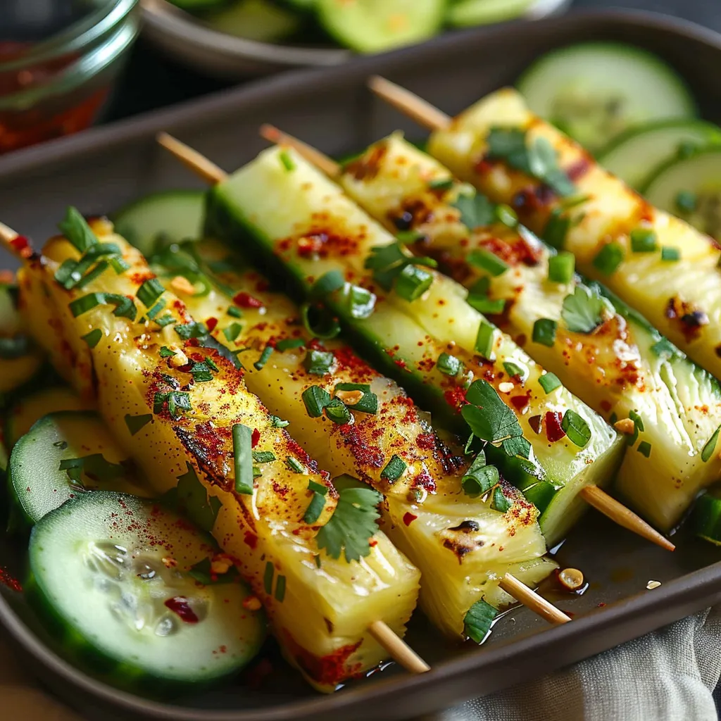 Zesty Chili-Lime Pineapple Cucumber Sticks Refreshing Snack