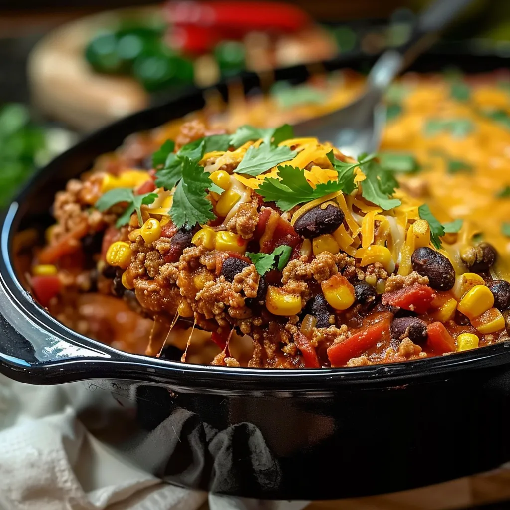 Slow Cooker Taco Casserole
