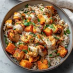 CHICKEN AND SWEET POTATO RICE BOWL