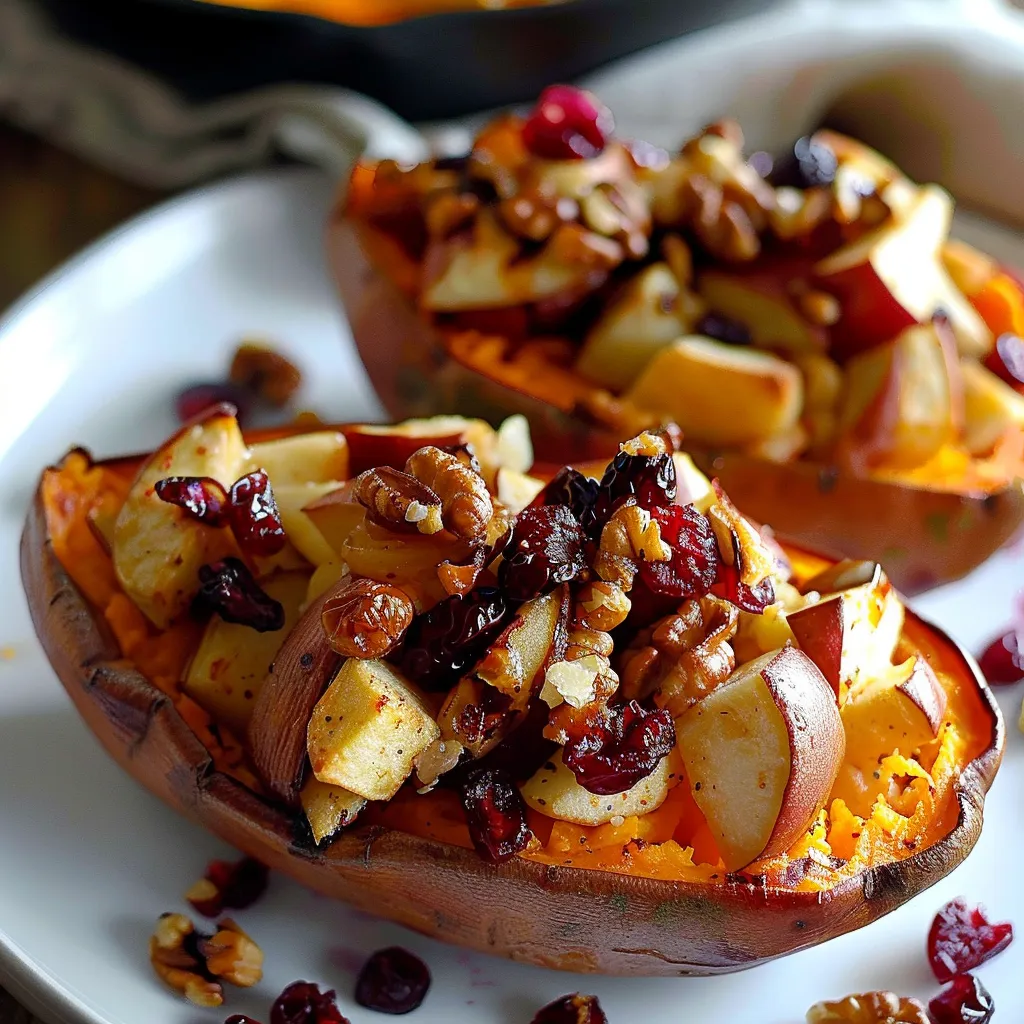Delicious Cranberry Apple Twice-Baked Sweet Potatoes Recipe
