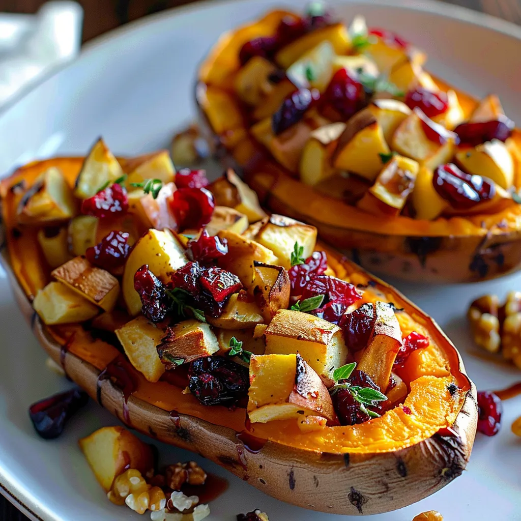 Cranberry Apple Twice-Baked Sweet Potatoes