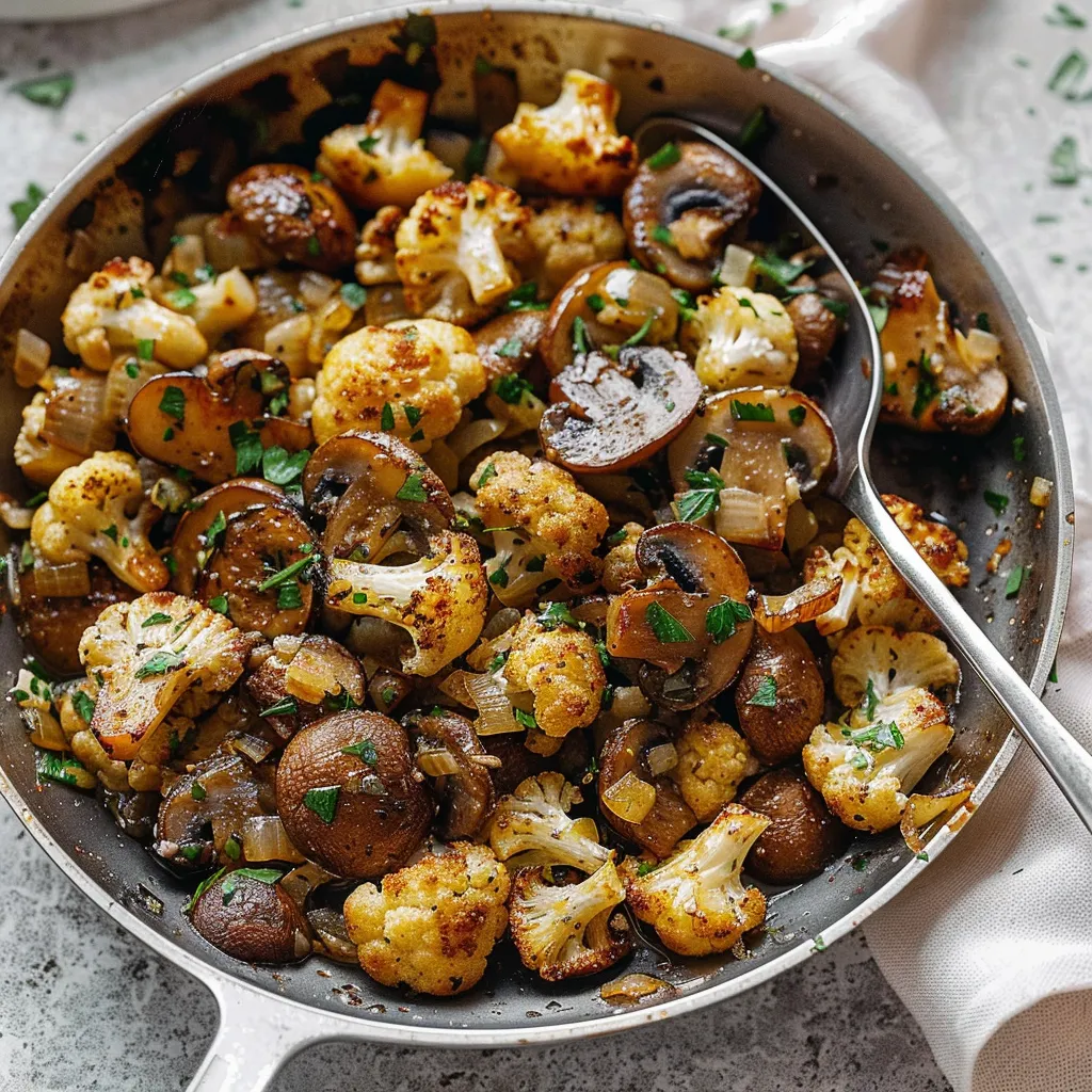 Garlic Cauliflower Mushroom Skillet