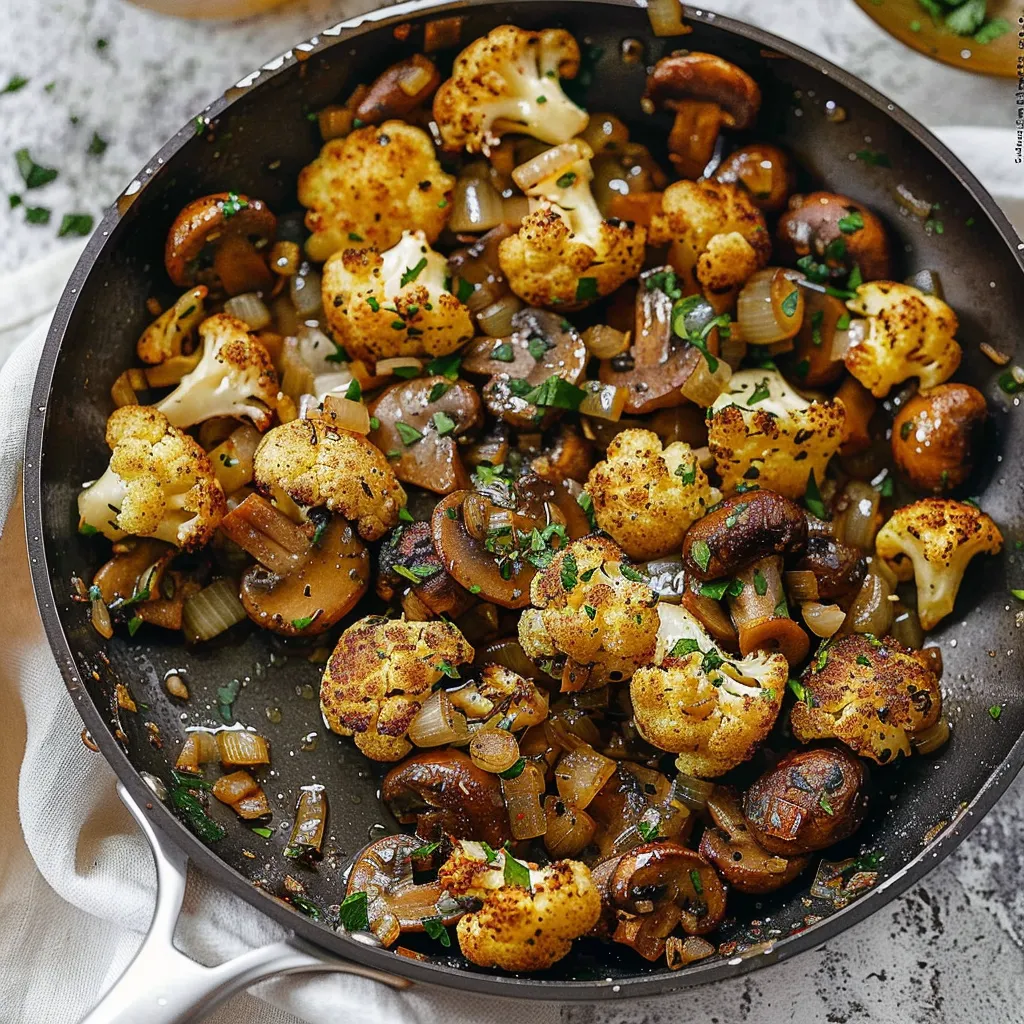 Savory Garlic Cauliflower Mushroom Skillet Recipe to Try