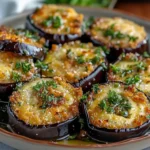 Garlic Herb Crusted Eggplant Slices