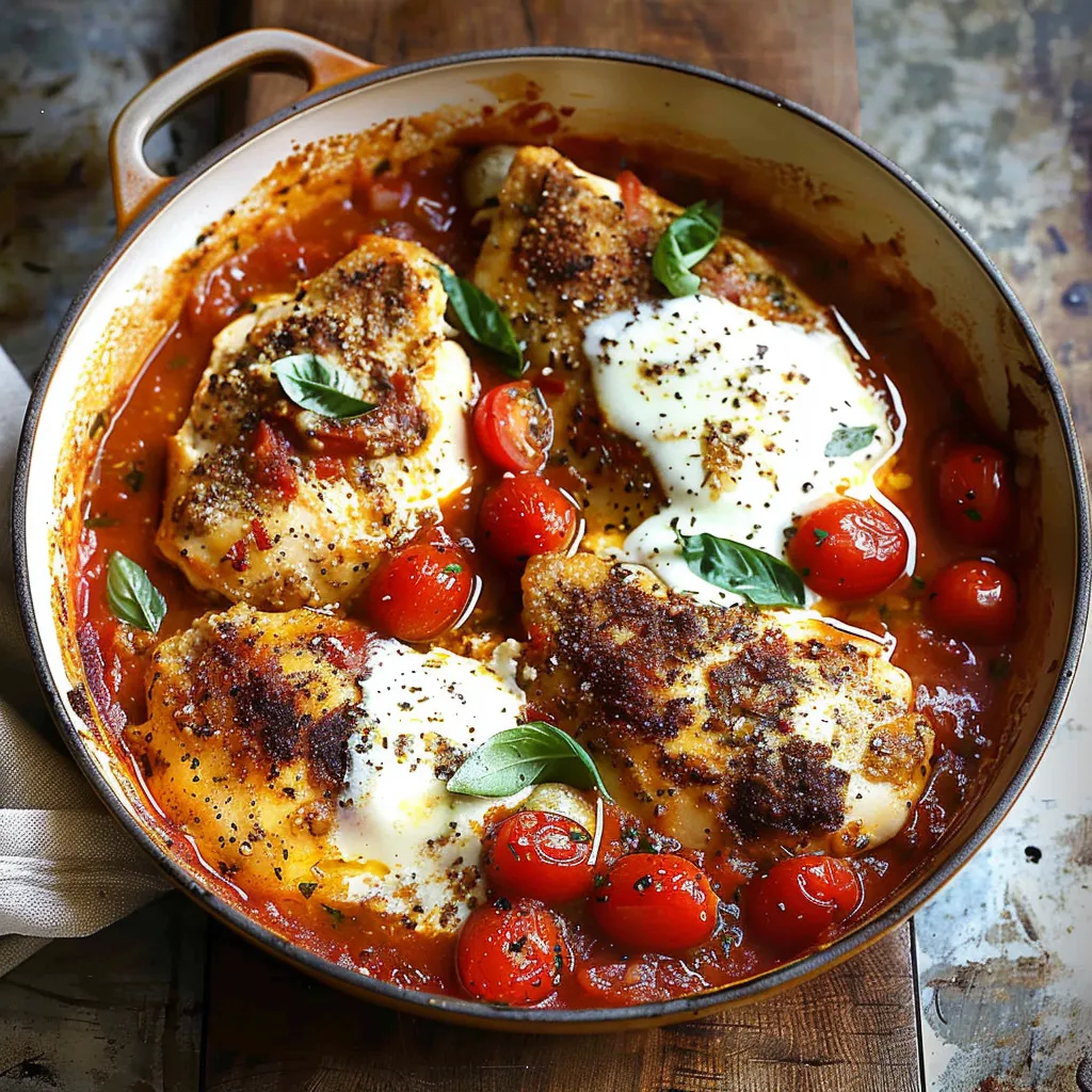 Savory Garlic Tomato Chicken with Melty Mozzarella Delight