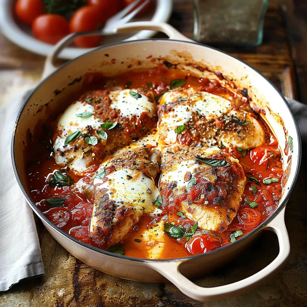 Garlic Tomato Chicken with Mozzarella