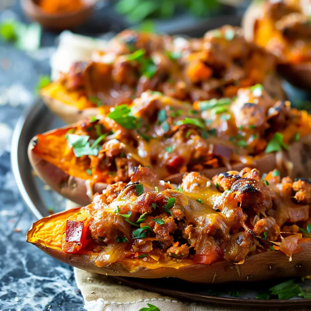 Savory Italian Sausage Stuffed Sweet Potatoes Recipe Delight