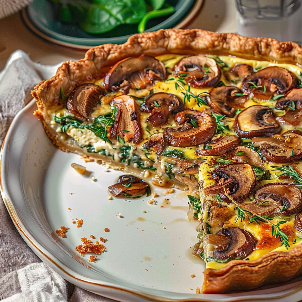 Mushroom and Spinach Quiche