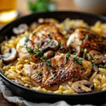 One Pot Chicken and Mushroom Orzo