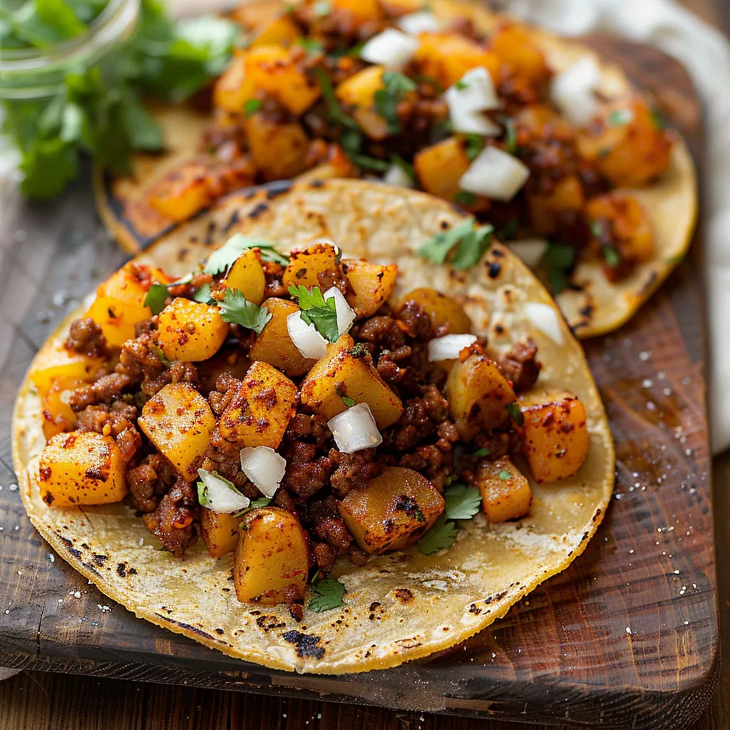 Savory Papas Con Chorizo Tacos Easy Delicious Recipe