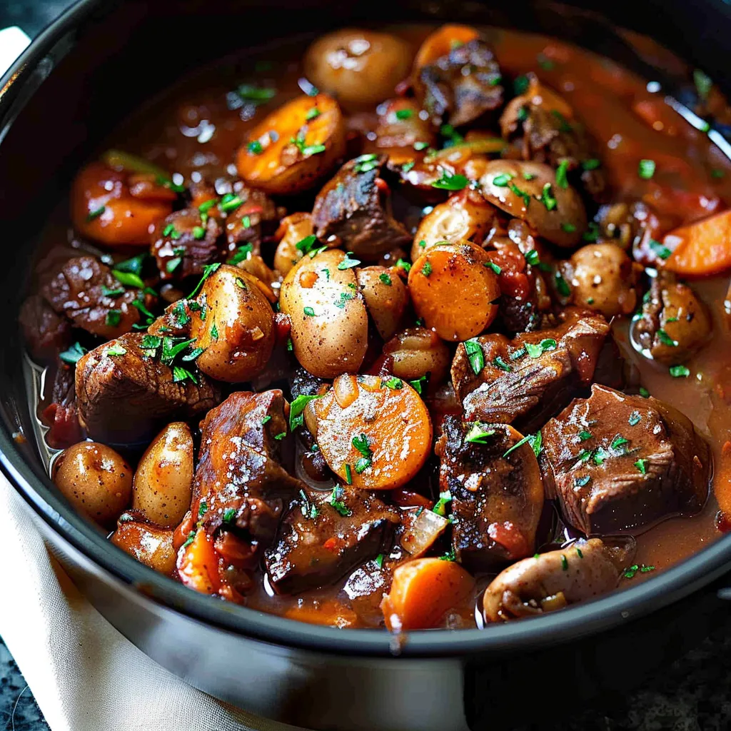 Savory Slow Cooker Beef Bourguignon Easy Delicious Recipe