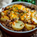 Slow Cooker Steak and Cheddar Potato Casserole