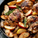Spiced Chicken With roasted apples and onions