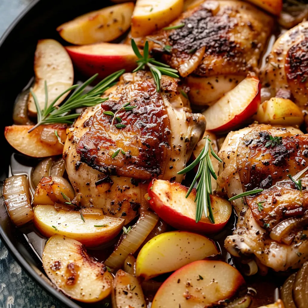 Savory Spiced Chicken with Roasted Apples Onions Delight
