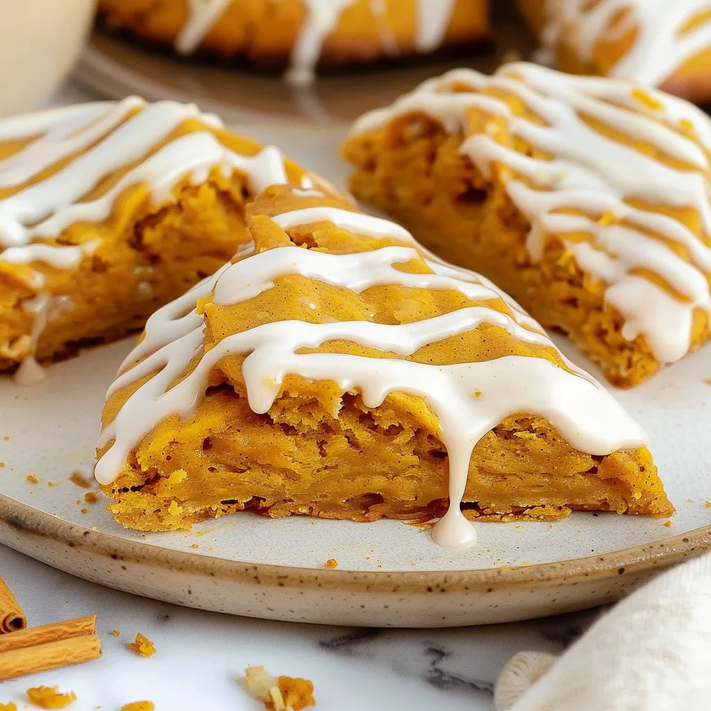 Spiced Pumpkin Scones With a sweet vanilla glaze
