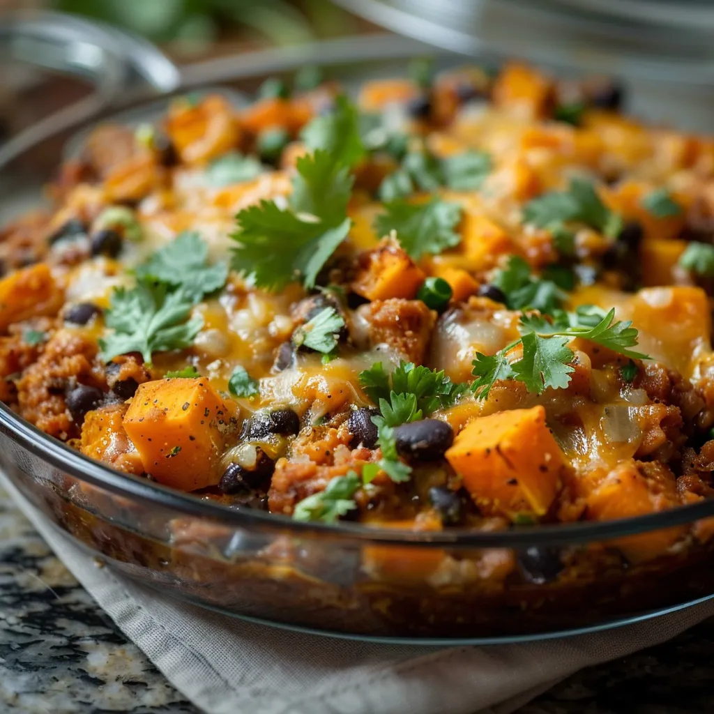 Delicious Sweet Potato Black Bean Casserole Recipe