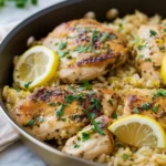 zesty slow cooker lemon herb chicken with fluffy rice